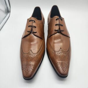 Woufo Brown Wingtip Oxford Mens Dress Shoes Size 12